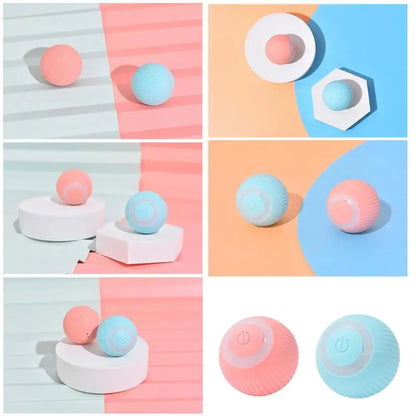 Rechargeable Cat Ball Toy Smart Automatic Rolling Kitten Toys 360 Degree Spinning Ball for Cats Usb Rechargeable Pet Toys